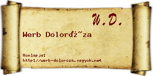 Werb Doloróza névjegykártya